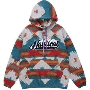 1984 Vintage Hoodie Color Block Stitching - fashionupstore1