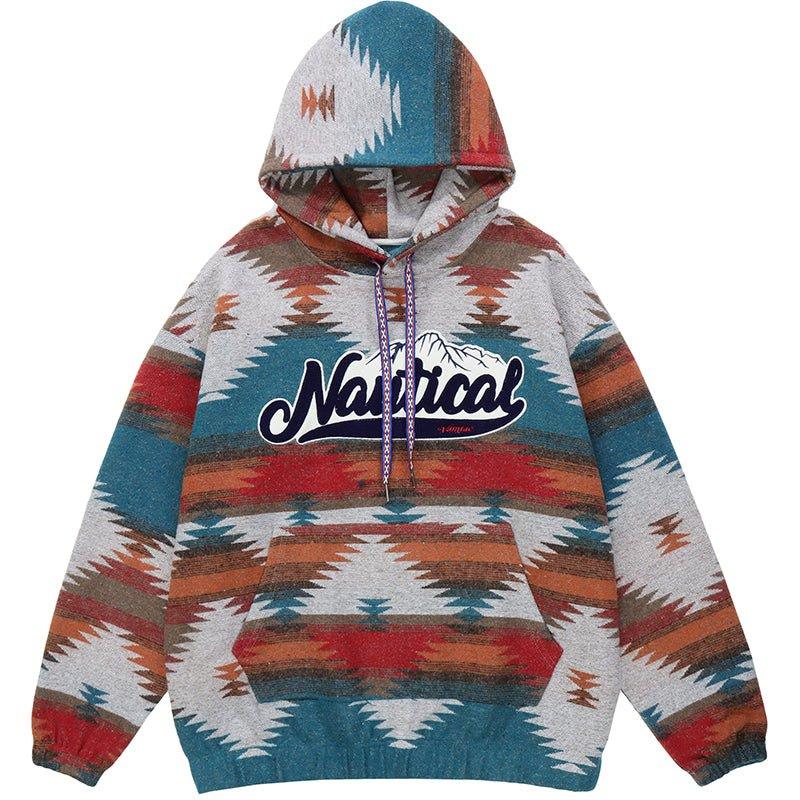 1984 Vintage Hoodie Color Block Stitching - fashionupstore1