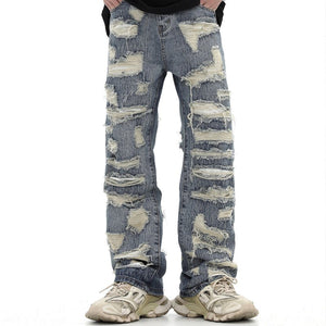 1984 Vintage Ripped Jeans Irregular Scratches - fashionupstore1