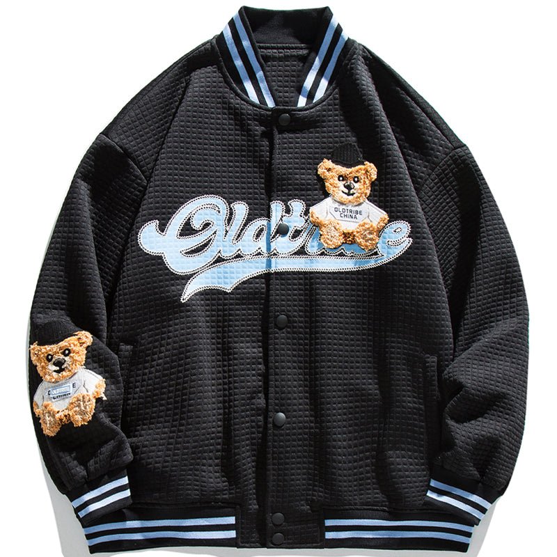 1984 Waffle Letterman Jacket Bear - fashionupstore1