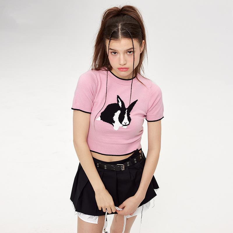 Women's Bunny Bliss Cropped T-shirt - fashionupstore1