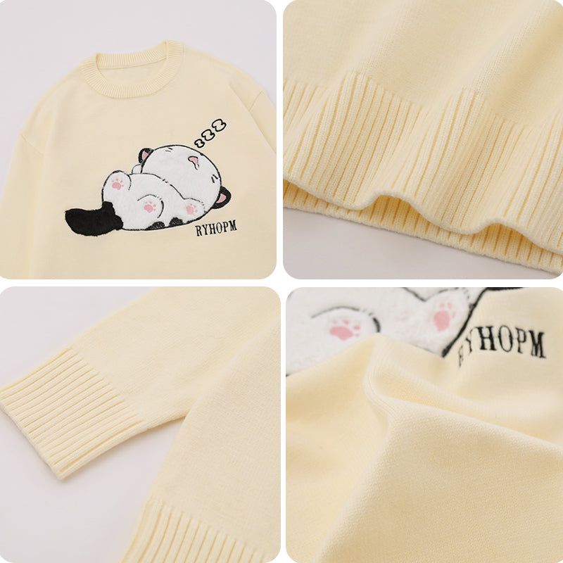 1984® Solid Color Knit Sweater Sleepy Cat - 1984brand