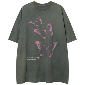 1984 Retro Washed T-shirt Butterfly - fashionupstore1