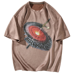 1984 Retro Suede T-shirt Black Hole Hard - fashionupstore1