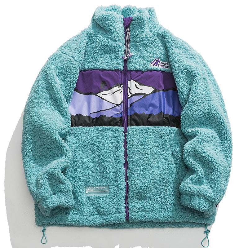 1984 Sherpa Winter Coat Snowy Mountain - fashionupstore1